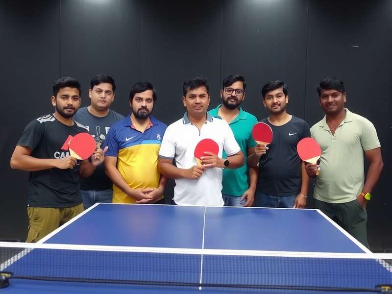 Table Tennis Champion community meetup in Mumbai with players posing with real table tennis bats