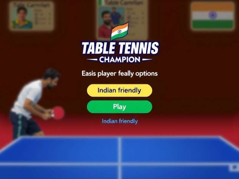 Table Tennis Champion login screen showing Indian-friendly options